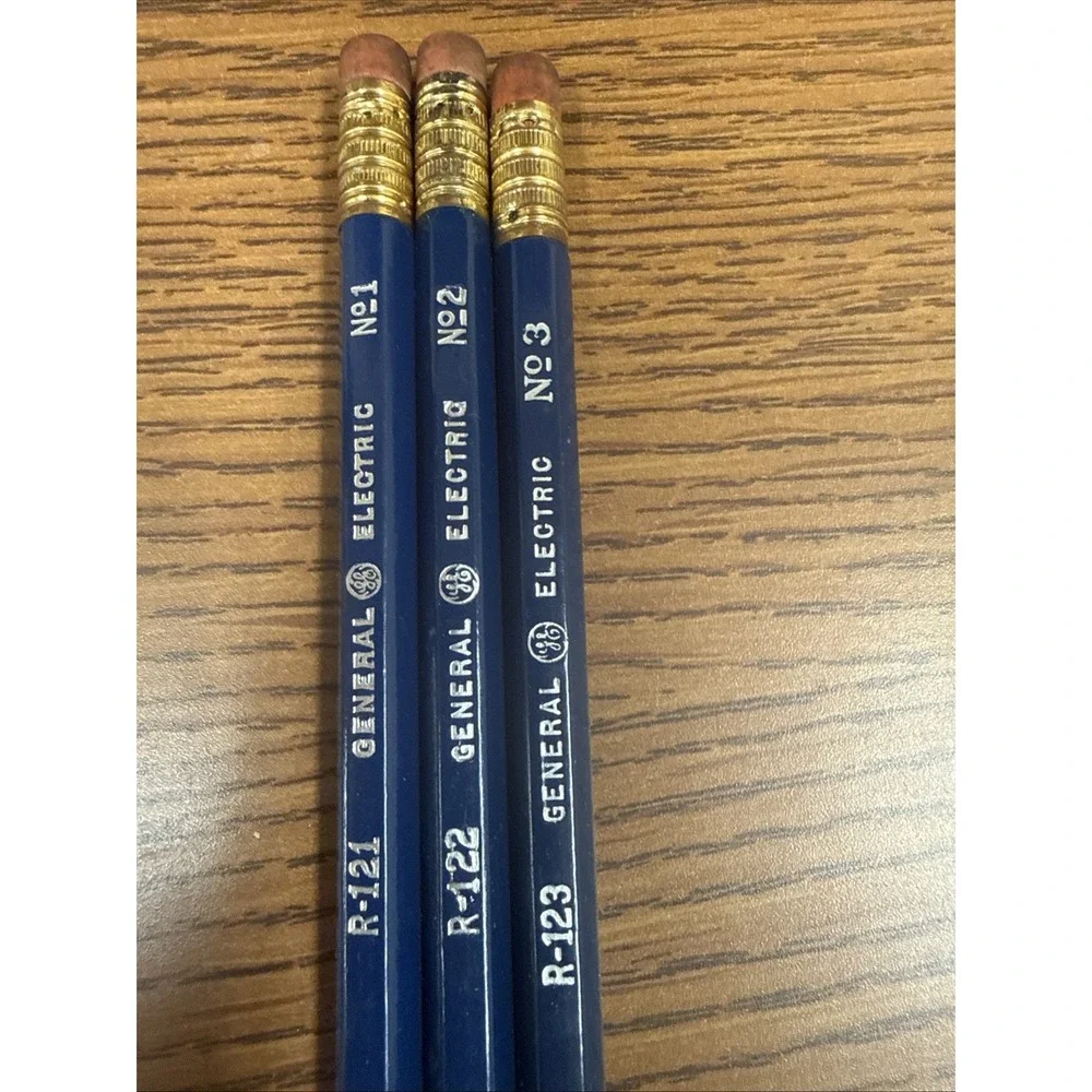 Set of 3 Mid Century General Electric Pencils R-121-123 Vintage #1 #2#3 READ